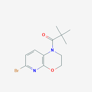 molecular formula C12H15BrN2O2 B1521494 1-(6-Bromo-2,3-dihydro-1H-pyrido[2,3-b][1,4]oxazin-1-yl)-2,2-dimethylpropan-1-one CAS No. 1228666-49-6