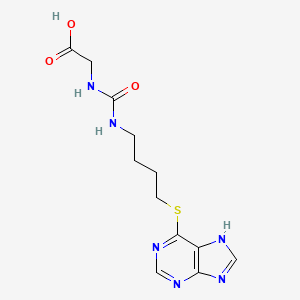 molecular formula C12H16N6O3S B15214940 N-({4-[(7H-Purin-6-yl)sulfanyl]butyl}carbamoyl)glycine CAS No. 88090-80-6