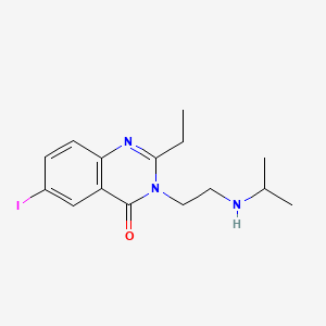 molecular formula C15H20IN3O B15214953 4(3H)-Quinazolinone, 2-ethyl-6-iodo-3-(2-((1-methylethyl)amino)ethyl)- CAS No. 77301-01-0
