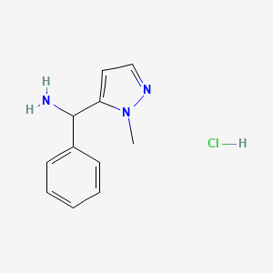 molecular formula C11H14ClN3 B1521498 C-(2-Methyl-2H-pyrazol-3-yl)-C-phenyl-methylamine hydrochloride CAS No. 1185301-56-7
