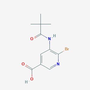 molecular formula C11H13BrN2O3 B1521502 6-Bromo-5-pivalamidonicotinic acid CAS No. 1142192-31-1