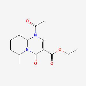 molecular formula C14H20N2O4 B15215065 Ethyl 1-acetyl-6-methyl-4-oxo-1,6,7,8,9,9a-hexahydro-4h-pyrido[1,2-a]pyrimidine-3-carboxylate CAS No. 33499-10-4