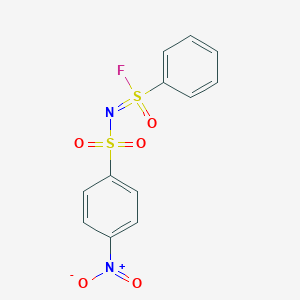 molecular formula C12H9FN2O5S2 B15215074 N-((4-Nitrophenyl)sulfonyl)benzenesulfonimidoyl fluoride 