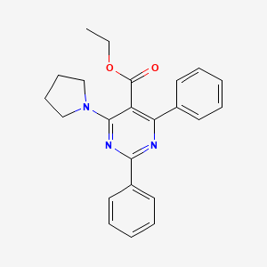 molecular formula C23H23N3O2 B15215080 Ethyl 2,4-diphenyl-6-(pyrrolidin-1-yl)pyrimidine-5-carboxylate CAS No. 823795-22-8