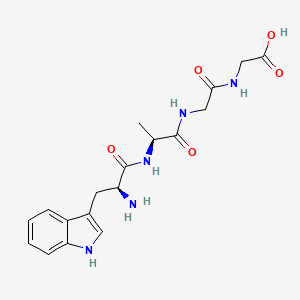 molecular formula C18H23N5O5 B15215113 L-Tryptophyl-L-alanylglycylglycine CAS No. 62568-63-2