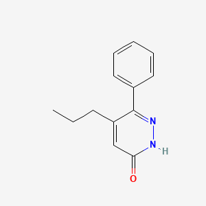 molecular formula C13H14N2O B15215159 6-Phenyl-5-propylpyridazin-3(2H)-one CAS No. 136549-34-3
