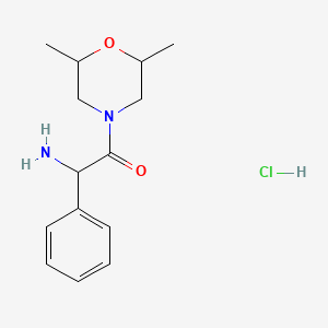 molecular formula C14H21ClN2O2 B1521518 2-Amino-1-(2,6-dimethylmorpholin-4-yl)-2-phenylethan-1-one hydrochloride CAS No. 1214808-81-7