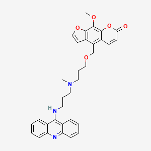 molecular formula C33H33N3O5 B15215211 7H-Furo(3,2-g)(1)benzopyran-7-one, 4-((3-((3-(9-acridinylamino)propyl)methylamino)propoxy)methyl)-9-methoxy- CAS No. 86863-18-5