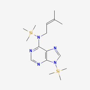 molecular formula C16H29N5Si2 B15215311 N-(3-Methylbut-2-en-1-yl)-N,9-bis(trimethylsilyl)-9H-purin-6-amine CAS No. 61261-30-1