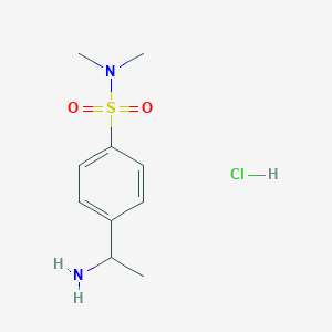 4-(1-aminoethyl)-N,N-dimethylbenzene-1-sulfonamide hydrochloride