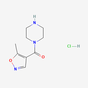 molecular formula C9H14ClN3O2 B1521546 1-(5-Methyl-1,2-oxazole-4-carbonyl)piperazine hydrochloride CAS No. 1193387-26-6