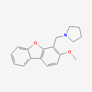 molecular formula C18H19NO2 B15215498 3-Methoxy-4-pyrrolidinylmethyldibenzofuran CAS No. 42840-17-5