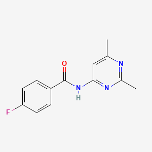 molecular formula C13H12FN3O B15215507 N-(2,6-dimethylpyrimidin-4-yl)-4-fluorobenzamide CAS No. 712309-08-5
