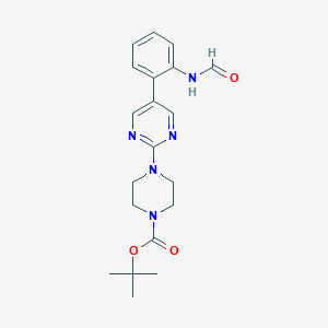 molecular formula C20H25N5O3 B15215508 tert-Butyl 4-(5-(2-formamidophenyl)pyrimidin-2-yl)piperazine-1-carboxylate 