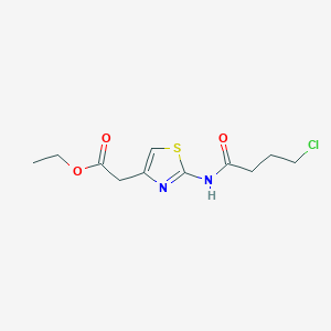 Ethyl 2-[2-(4-chlorobutanamido)-1,3-thiazol-4-yl]acetate