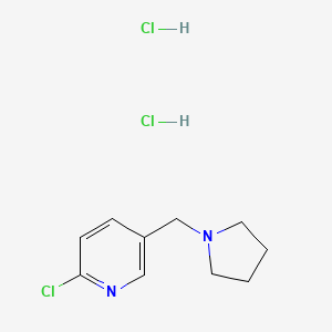 molecular formula C10H15Cl3N2 B1521557 2-Chloro-5-(pyrrolidin-1-ylmethyl)pyridine dihydrochloride CAS No. 1193388-62-3