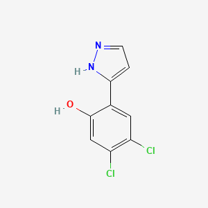 molecular formula C9H6Cl2N2O B15215574 3-(4,5-Dichloro-2-hydroxyphenyl)pyrazole CAS No. 288401-51-4