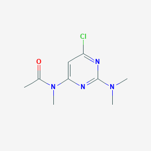molecular formula C9H13ClN4O B15215576 N-(6-Chloro-2-(dimethylamino)pyrimidin-4-yl)-N-methylacetamide CAS No. 88380-69-2