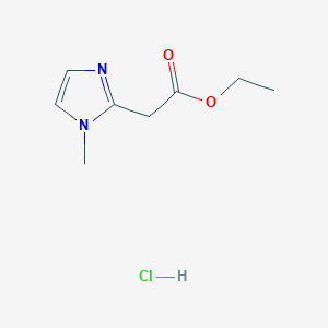 molecular formula C8H13ClN2O2 B1521559 ethyl 2-(1-methyl-1H-imidazol-2-yl)acetate hydrochloride CAS No. 1193388-41-8