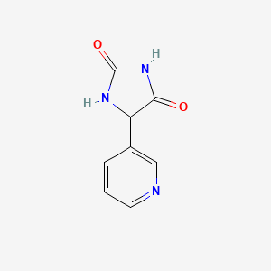 molecular formula C8H7N3O2 B15215605 5-(Pyridin-3-yl)imidazolidine-2,4-dione 