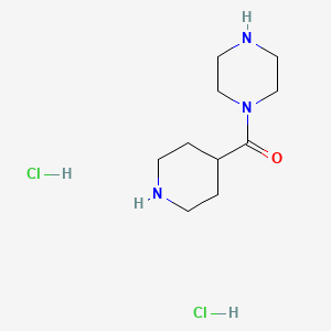 molecular formula C10H21Cl2N3O B1521567 1-(Piperidine-4-carbonyl)piperazine dihydrochloride CAS No. 1197831-75-6