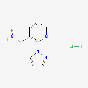[2-(1H-pyrazol-1-yl)pyridin-3-yl]methanamine hydrochloride