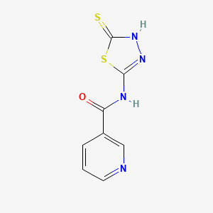 molecular formula C8H6N4OS2 B15215759 N-(5-Thioxo-4,5-dihydro-1,3,4-thiadiazol-2-yl)nicotinamide CAS No. 55376-17-5