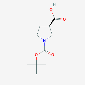 molecular formula C10H17NO4 B152158 (R)-1-(tert-butoxycarbonyl)pyrrolidine-3-carboxylic acid CAS No. 72925-16-7