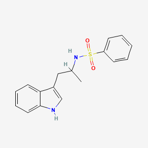 molecular formula C17H18N2O2S B15215841 N-[1-(1H-indol-3-yl)propan-2-yl]benzenesulfonamide CAS No. 668419-61-2