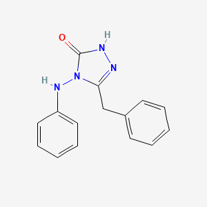 molecular formula C15H14N4O B15215848 4-anilino-3-benzyl-1H-1,2,4-triazol-5-one CAS No. 75989-69-4