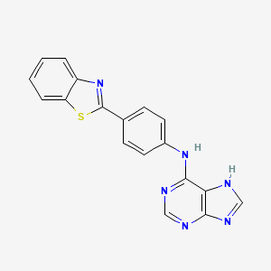 molecular formula C18H12N6S B15215941 N-(4-(benzo[d]thiazol-2-yl)phenyl)-9H-purin-6-amine CAS No. 920519-48-8