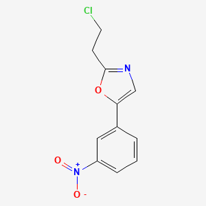 molecular formula C11H9ClN2O3 B1521596 2-(2-Chloroethyl)-5-(3-nitrophenyl)-1,3-oxazole CAS No. 1094382-62-3