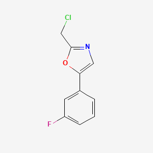 molecular formula C10H7ClFNO B1521598 2-(Chloromethyl)-5-(3-fluorophenyl)-1,3-oxazole CAS No. 1152546-37-6