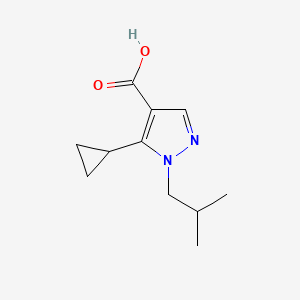 molecular formula C11H16N2O2 B1521599 5-cyclopropyl-1-(2-methylpropyl)-1H-pyrazole-4-carboxylic acid CAS No. 1152576-11-8