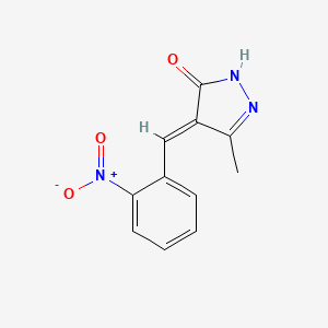 molecular formula C11H9N3O3 B15216006 (4E)-3-methyl-4-[(2-nitrophenyl)methylidene]-1H-pyrazol-5-one 