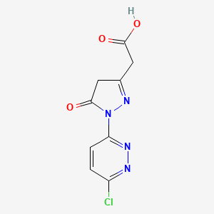 molecular formula C9H7ClN4O3 B1521602 2-[1-(6-氯哒嗪-3-基)-5-氧代-4,5-二氢-1H-吡唑-3-基]乙酸 CAS No. 1094331-75-5