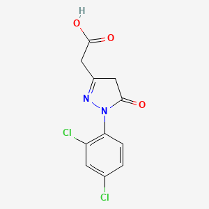 molecular formula C11H8Cl2N2O3 B1521603 2-[1-(2,4-dichlorophenyl)-5-oxo-4,5-dihydro-1H-pyrazol-3-yl]acetic acid CAS No. 1094361-21-3