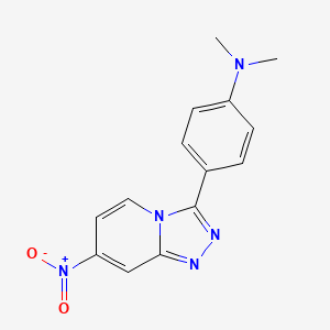 molecular formula C14H13N5O2 B15216061 N,N-Dimethyl-4-(7-nitro[1,2,4]triazolo[4,3-a]pyridin-3-yl)aniline CAS No. 88974-91-8