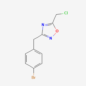 molecular formula C10H8BrClN2O B1521610 3-[(4-Bromophenyl)methyl]-5-(chloromethyl)-1,2,4-oxadiazole CAS No. 1094255-98-7