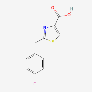 molecular formula C11H8FNO2S B1521611 2-[(4-Fluorophenyl)methyl]-1,3-thiazole-4-carboxylic acid CAS No. 1094291-21-0