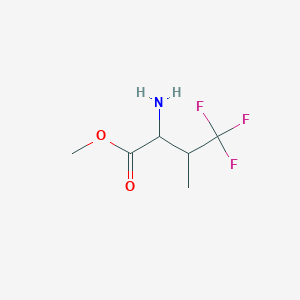molecular formula C6H10F3NO2 B15216169 Methyl 2-amino-4,4,4-trifluoro-3-methylbutanoate 