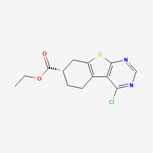 molecular formula C13H13ClN2O2S B15216240 Ethyl (S)-4-chloro-5,6,7,8-tetrahydrobenzo[4,5]thieno[2,3-d]pyrimidine-7-carboxylate 