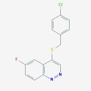 molecular formula C15H10ClFN2S B15216246 4-((4-Chlorobenzyl)thio)-6-fluorocinnoline CAS No. 2195-60-0