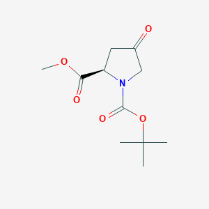 molecular formula C11H17NO5 B152163 (R)-1-叔丁基 2-甲基 4-氧代吡咯烷-1,2-二羧酸酯 CAS No. 256487-77-1
