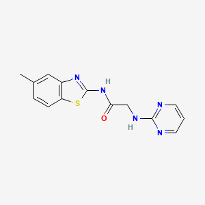 molecular formula C14H13N5OS B15216371 N-(5-Methylbenzo[d]thiazol-2-yl)-2-(pyrimidin-2-ylamino)acetamide CAS No. 64126-62-1