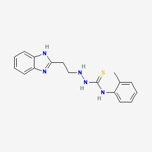 molecular formula C17H19N5S B15216389 Hydrazinecarbothioamide, 2-(2-(1H-benzimidazol-2-yl)ethyl)-N-(2-methylphenyl)- CAS No. 78772-41-5