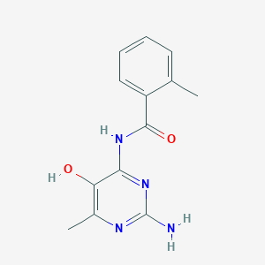 molecular formula C13H14N4O2 B15216408 N-(2-Amino-5-hydroxy-6-methylpyrimidin-4-yl)-2-methylbenzamide CAS No. 61581-40-6