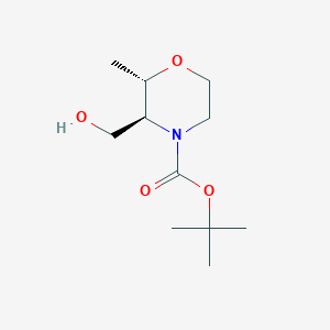 molecular formula C11H21NO4 B15216445 tert-Butyl (2S,3S)-3-(hydroxymethyl)-2-methylmorpholine-4-carboxylate 