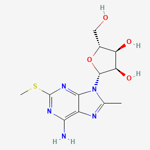 molecular formula C12H17N5O4S B15216461 8-Methyl-2-(methylsulfanyl)adenosine CAS No. 65991-09-5