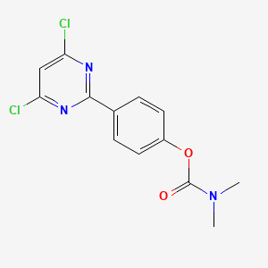 molecular formula C13H11Cl2N3O2 B15216481 4-(4,6-Dichloropyrimidin-2-yl)phenyl dimethylcarbamate CAS No. 83217-20-3